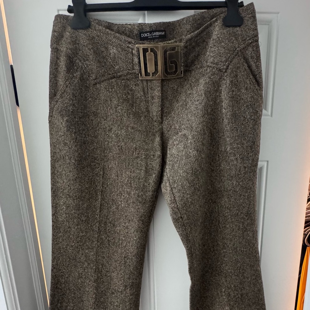 Dole & Gabbana brown tweed slacks